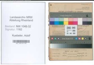 Entnazifizierung Adolf Kuebeler , geb. 17.10.1894 (Beamter)