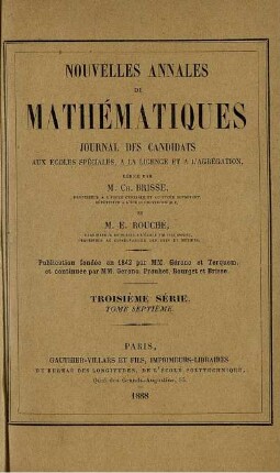 47: Nouvelles annales de mathématiques