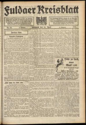 Zweite Ausgabe vom Mittwoch, den 12. April 1911.