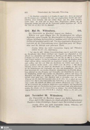 417. 1581, November 30. Wittenberg