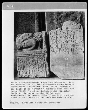 Grabstein des germanisch-römischen Reiters Freioverus