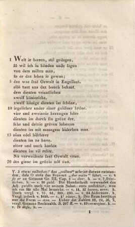 Sant Oswaldes Leben : ein Gedicht aus dem 12. Jahrhundert