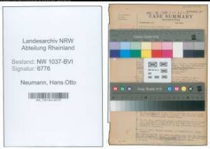 Entnazifizierung Hans Otto Neumann , geb. 18.11.1891 (Arzt)