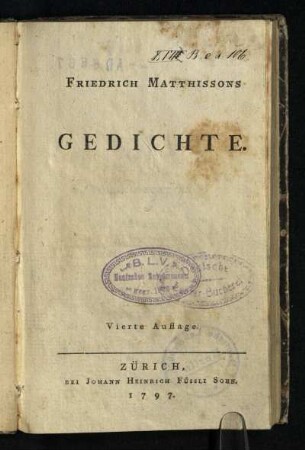 Friedrich Matthissons Gedichte