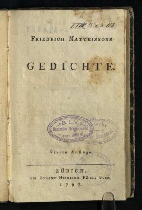 Friedrich Matthissons Gedichte