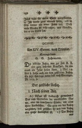 DCXVIII. Am XIV. Sonnt. nach Trinitat. Evangelium.