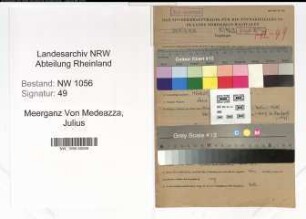 Entnazifizierung Julius Edler Meerganz Von Medeazza , geb. 05.12.1906 (Assessor)