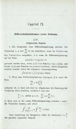 Capitel IX. Differentialgleichungen erster Ordnung.
