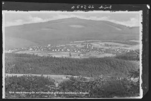 Auersberg. Blick von Stützengrün auf Eibenstock den Auersberg