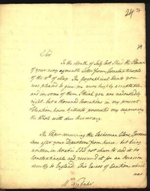 17) Pat. Russell an Niebuhr, Aleppo, 28. Mai 1768