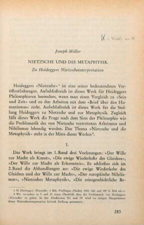 283 - 309 Nietzsche und die Metaphysik