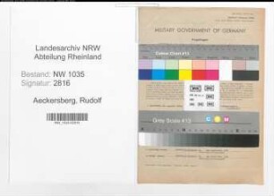 Entnazifizierung Rudolf Aeckersberg , geb. 19.10.1885 ()