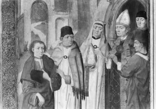 Hauptaltar — Szenen aus dem Leben der Heiligen Nikolaus und Viktor — Szenen aus der Nikolauslegende — Nikolaus wird zum Bischof gewählt