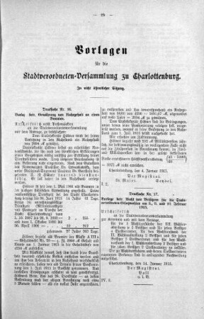 In nicht öffentlicher Sitzung (16,17), 20. Januar 1915