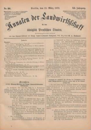 No. 21. Berlin, den 13. März 1872. XII. Jahrgang.
