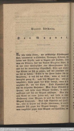 Vierter Abschnitt. Der Magnet