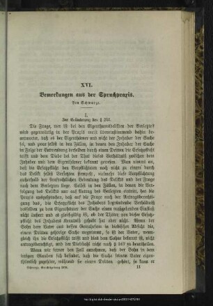 XVI. Bemerkungen aus der Spruchpraxis