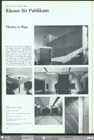 Räume für Publikum: Theater in Riga. Flughafen von Riga : Aus Riga und Tallinn (1)