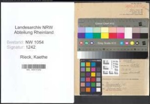 Entnazifizierung Kaethe Rieck , geb. 01.12.1908 ()