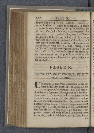 Fable X. D'une femme vertueuse, et d'un valet impudent.