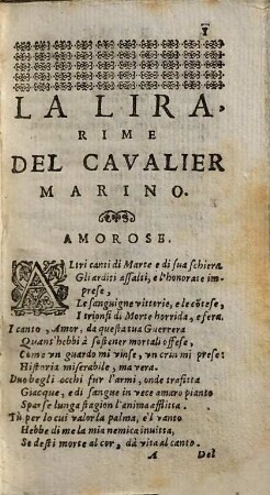 La lira : rime, 1. Amorose, marittime, boscherecce, heroiche, lugubri, morali, sacre, & varie
