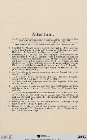 Altertum (Nr. 1-136)