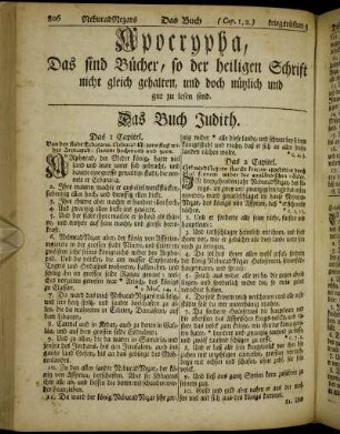Bücher, so man Apocryphos nennet.