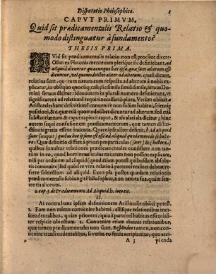 De Relatione Dispvtatio Philosophica