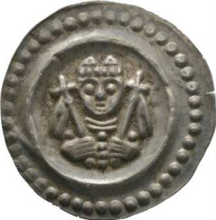 Münze, Pfennig, Brakteat, 1250 - 1270