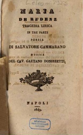 Maria de Rudenz : tragedia lirica in tre parti