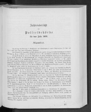 Jahresbericht der Polizeibehörde für das Jahr 1913.