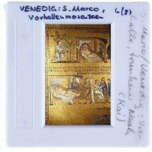 Venedig, Markusdom : Detailansicht Vorhalle Mosaik trunkener Noah