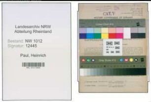 Entnazifizierung Heinrich Paul , geb. 13.09.1891 (Werkschutzmeister)