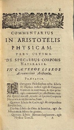 Commentarius in Aristotelis ..., [1], T.2. Physicam