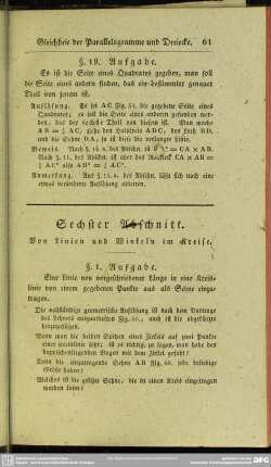 Sechster Abschnitt. Von Linien und Winkeln im Kreise