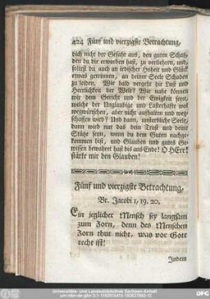 Fünf und vierzigste Betrachtung, Br. Jacobi 1, 19. 20.