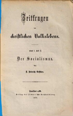 Der Socialismus