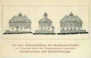 Ansichten eines bei Neuhausen-Seiffen geplanten Wanderheims mit Schülerherberge