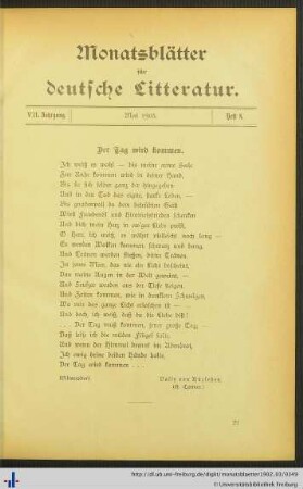 Mai 1903, Heft 8.