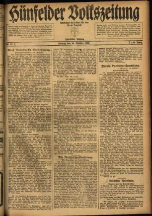 Ausgabe vom Freitag, den 24. Oktober 1919.