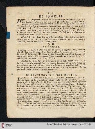 §. III. De Statu Hominis post Mortem