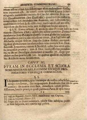 Caput IV. Puram in ecclesia et schola scheningensi religionem eiusque propagatores utrobique commendans.