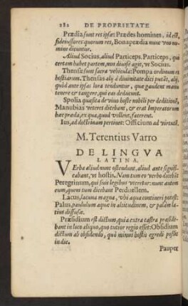 M. Terentius Varro De Lingua Latina.