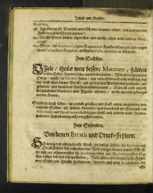 Von denen Erratis und Druck-Fehlern.