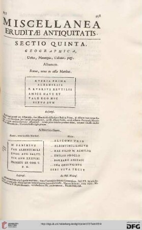 Sectio quinta