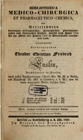 Bibliotheca medico-chirurgica