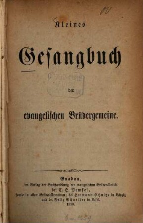 Kleines Gesangbuch der evangelischen Brüdergemeine