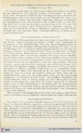 Colloquium didacticum classicum quartum: Canterburry, 5.-8. April 1971