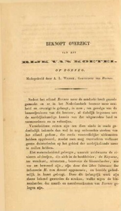 Beknopte overzigt van het rijk van Koetei, op Borneo
