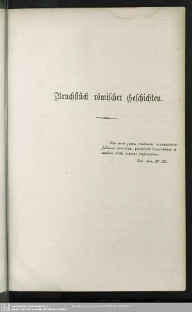 Bruchstück römischer Geschichten